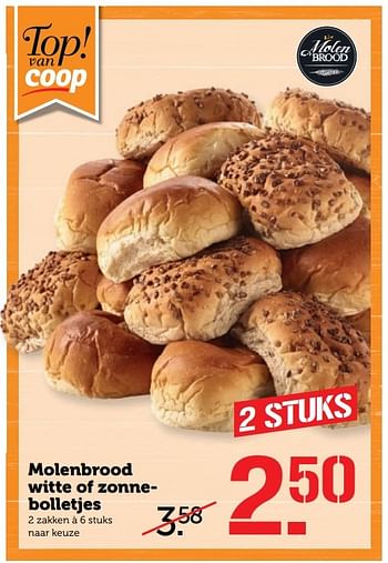 Aanbiedingen Molenbrood witte of zonnebolletjes - Molenbrood - Geldig van 05/03/2017 tot 12/03/2017 bij Coop