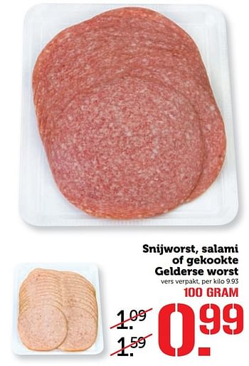 Aanbiedingen Snijworst salami of gekookte gelderse worst - Huismerk - Coop - Geldig van 05/03/2017 tot 12/03/2017 bij Coop