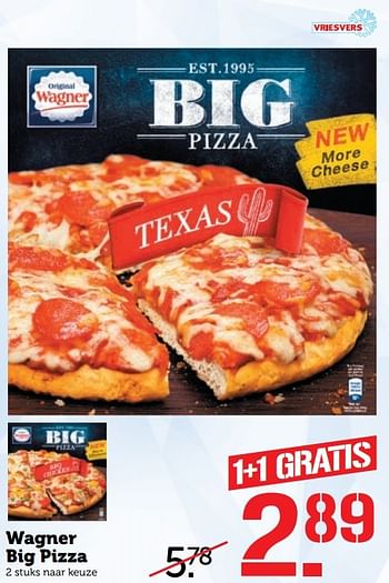 Aanbiedingen Wagner big pizza - Original Wagner - Geldig van 05/03/2017 tot 12/03/2017 bij Coop