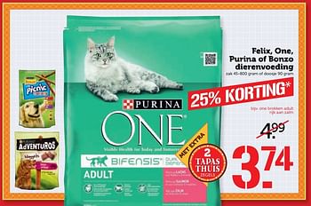 Aanbiedingen Felix one, purina of bonzo dierenvoeding - Purina - Geldig van 05/03/2017 tot 12/03/2017 bij Coop