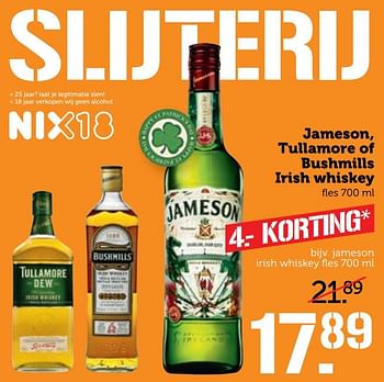 Aanbiedingen Jameson tullamore of bushmills irish whiskey - Jameson - Geldig van 05/03/2017 tot 12/03/2017 bij Coop