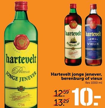 Aanbiedingen Hartevelt jonge jenever, berenburg of vieux - Hartevelt - Geldig van 05/03/2017 tot 12/03/2017 bij Coop