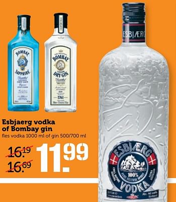 Aanbiedingen Esbjaerg vodka of bombay gin - Esbjaerg - Geldig van 05/03/2017 tot 12/03/2017 bij Coop