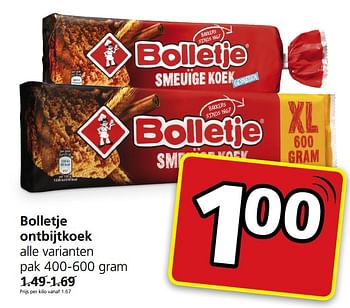 Aanbiedingen Bolletje ontbijtkoek - Bolletje - Geldig van 06/03/2017 tot 12/03/2017 bij Jan Linders