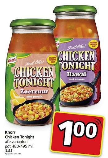 Aanbiedingen Knorr chicken tonight - Knorr - Geldig van 06/03/2017 tot 12/03/2017 bij Jan Linders