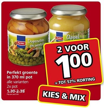 Aanbiedingen Perfekt groente - Perfekt - Geldig van 06/03/2017 tot 12/03/2017 bij Jan Linders