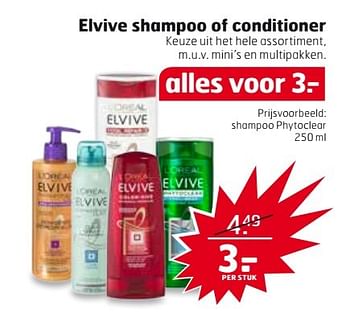 Aanbiedingen Elvive shampoo of conditioner - L'Oreal Paris - Geldig van 07/03/2017 tot 12/03/2017 bij Trekpleister