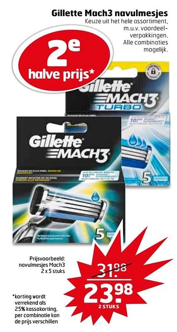 Aanbiedingen Gillette mach3 navulmesjes - Gillette - Geldig van 07/03/2017 tot 12/03/2017 bij Trekpleister