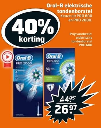 Aanbiedingen Oral-b elektrische tandenborstel - Oral-B - Geldig van 07/03/2017 tot 12/03/2017 bij Trekpleister