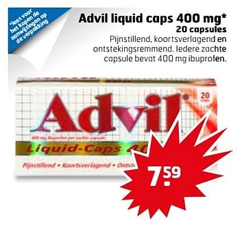 Aanbiedingen Advil liquid caps - Advil - Geldig van 07/03/2017 tot 12/03/2017 bij Trekpleister