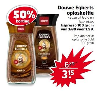 Aanbiedingen Douwe egberts oploskoffie - Douwe Egberts - Geldig van 07/03/2017 tot 12/03/2017 bij Trekpleister