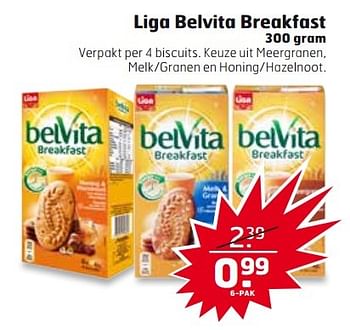 Aanbiedingen Liga belvita breakfast - Belvita - Geldig van 07/03/2017 tot 12/03/2017 bij Trekpleister