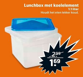Aanbiedingen Lunchbox met koelelement - Huismerk - Trekpleister - Geldig van 07/03/2017 tot 12/03/2017 bij Trekpleister