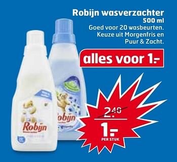 Aanbiedingen Robijn wasverzachter - Robijn - Geldig van 07/03/2017 tot 12/03/2017 bij Trekpleister