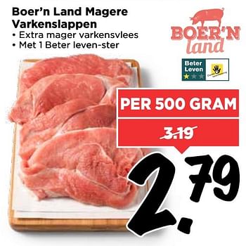 Aanbiedingen Boer`n land magere varkenslappen - Boer'n Land - Geldig van 05/03/2017 tot 11/03/2017 bij Vomar