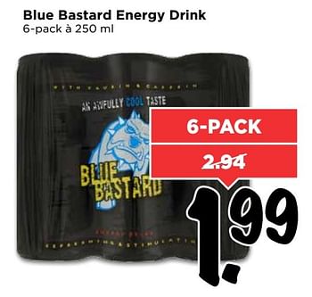 Aanbiedingen Blue bastard energy drink - Blue Bastard - Geldig van 05/03/2017 tot 11/03/2017 bij Vomar