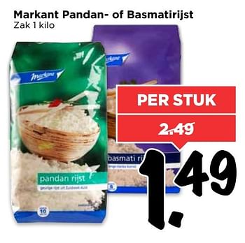 Aanbiedingen Markant pandan- of basmatirijst - Markant - Geldig van 05/03/2017 tot 11/03/2017 bij Vomar