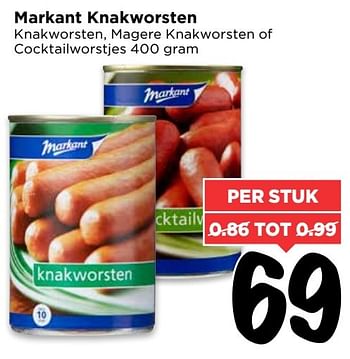 Aanbiedingen Markant knakworsten - Markant - Geldig van 05/03/2017 tot 11/03/2017 bij Vomar