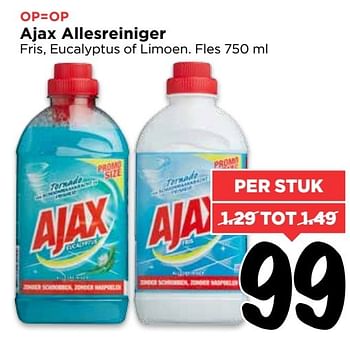 Aanbiedingen Ajax allesreiniger - Ajax - Geldig van 05/03/2017 tot 11/03/2017 bij Vomar