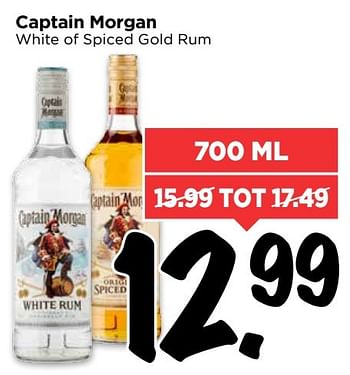 Aanbiedingen Captain morgan white of spiced gold rum - Captain Morgan - Geldig van 05/03/2017 tot 11/03/2017 bij Vomar