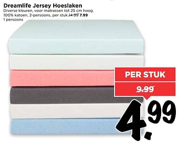 Aanbiedingen Dreamlife jersey hoeslaken - Dreamlife - Geldig van 05/03/2017 tot 11/03/2017 bij Vomar