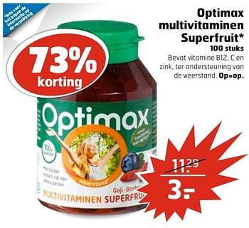 Aanbiedingen Optimax multivitaminen superfruit - Optimax - Geldig van 28/02/2017 tot 12/03/2017 bij Trekpleister