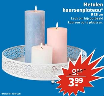Aanbiedingen Metalen kaarsenplateau - Huismerk - Trekpleister - Geldig van 28/02/2017 tot 12/03/2017 bij Trekpleister