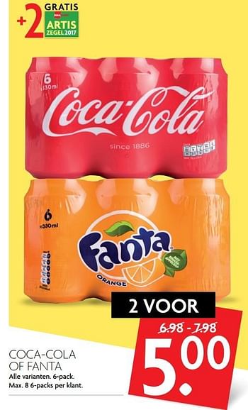 Aanbiedingen Coca-cola of fanta - Fanta - Geldig van 05/03/2017 tot 11/03/2017 bij Deka Markt