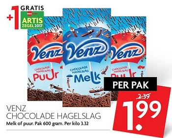 Aanbiedingen Venz chocolade hagelslag - Venz - Geldig van 05/03/2017 tot 11/03/2017 bij Deka Markt