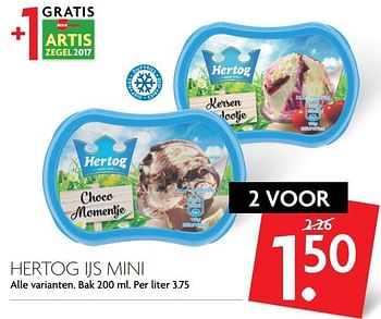 Aanbiedingen Hertog ijs mini - Hertog - Geldig van 05/03/2017 tot 11/03/2017 bij Deka Markt