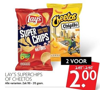 Aanbiedingen Lay`s superchips of cheetos - Lay's - Geldig van 05/03/2017 tot 11/03/2017 bij Deka Markt