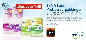 Aanbiedingen Tena lady probeerverpakkingen - Tena - Geldig van 28/02/2017 tot 12/03/2017 bij Trekpleister