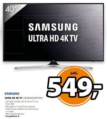 Aanbiedingen Samsung ultra hd 4k tv ue40ku6020wxxn - Samsung - Geldig van 05/03/2017 tot 12/03/2017 bij Expert
