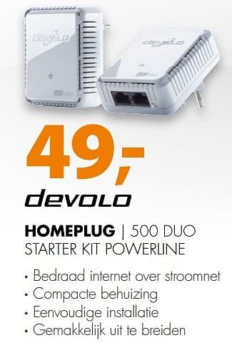 Aanbiedingen Devolo homeplug 500 duo starter kit powerline - Devolo - Geldig van 05/03/2017 tot 12/03/2017 bij Expert