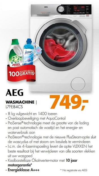 Aanbiedingen Aeg wasmachine l7fe84cs - AEG - Geldig van 05/03/2017 tot 12/03/2017 bij Expert