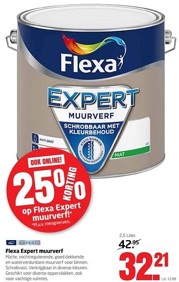 Aanbiedingen Flexa expert muurverf - Flexa - Geldig van 27/02/2017 tot 12/03/2017 bij Formido