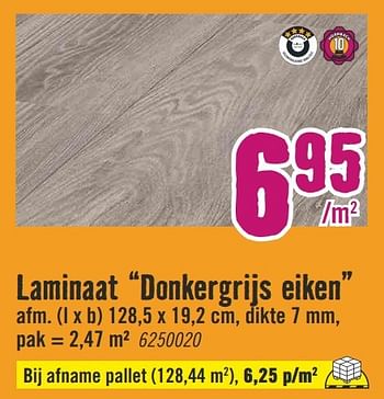 Aanbiedingen Laminaat donkergrijs eiken - Huismerk Hornbach - Geldig van 26/02/2017 tot 12/03/2017 bij Hornbach