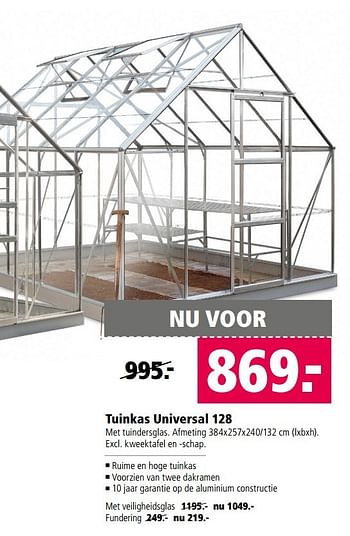 Aanbiedingen Tuinkas universal 128 - Huismerk - Welkoop - Geldig van 27/02/2017 tot 12/03/2017 bij Welkoop