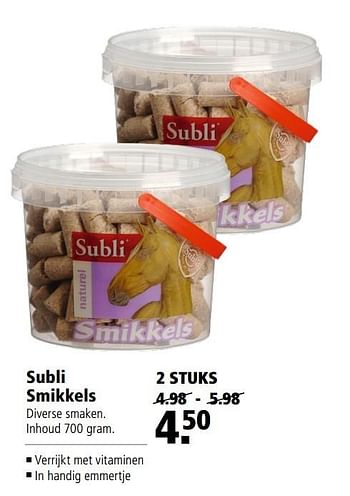 Aanbiedingen Subli smikkels - Subli - Geldig van 27/02/2017 tot 12/03/2017 bij Welkoop