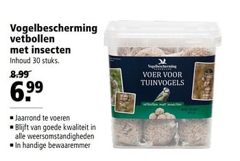 Aanbiedingen Vogelbescherming vetbollen met insecten - Vogelbescherming Nederland - Geldig van 27/02/2017 tot 12/03/2017 bij Welkoop