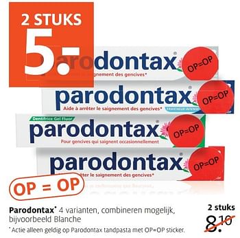 Aanbiedingen Blanche - Parodontax - Geldig van 06/03/2017 tot 12/03/2017 bij Etos