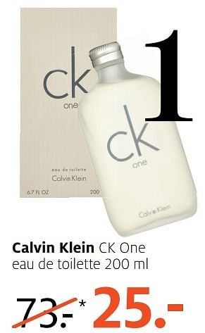Aanbiedingen Calvin klein ck one eau de toilette - Calvin Klein - Geldig van 06/03/2017 tot 12/03/2017 bij Etos