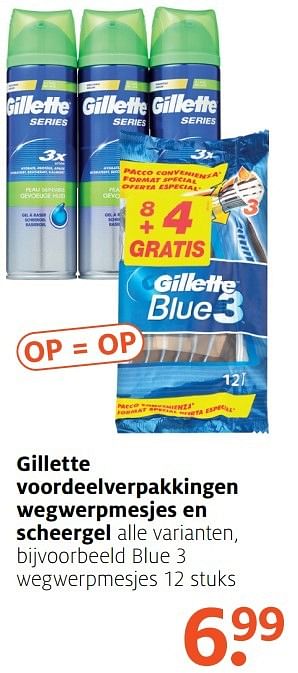 Aanbiedingen Blue 3 wegwerpmesjes - Gillette - Geldig van 06/03/2017 tot 12/03/2017 bij Etos