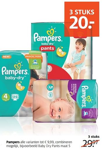 Aanbiedingen Baby dry pants maat 5 - Pampers - Geldig van 06/03/2017 tot 12/03/2017 bij Etos