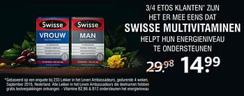 Aanbiedingen Swisse multivitaminen - Swisse  - Geldig van 06/03/2017 tot 12/03/2017 bij Etos