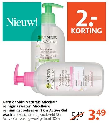 Aanbiedingen Skin active gel wash gevoelige huid - Garnier - Geldig van 06/03/2017 tot 12/03/2017 bij Etos