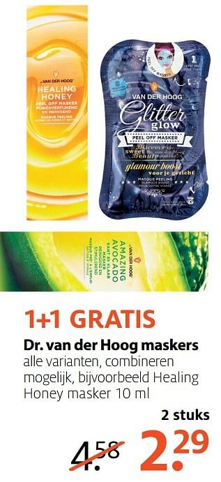 Aanbiedingen Healing honey masker - Dr. Van Der Hoog - Geldig van 06/03/2017 tot 12/03/2017 bij Etos