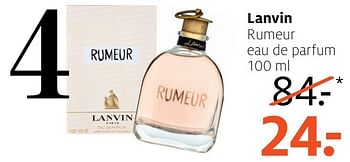 Aanbiedingen Lanvin rumeur eau de parfum - Lanvin - Geldig van 06/03/2017 tot 12/03/2017 bij Etos