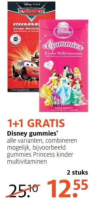 Aanbiedingen Gummies princess kinder multivitaminen - Disney - Geldig van 06/03/2017 tot 12/03/2017 bij Etos