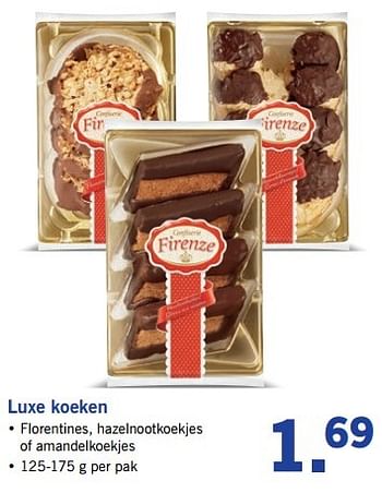 Aanbiedingen Luxe koeken - Confiserie Firenze - Geldig van 06/03/2017 tot 11/03/2017 bij Lidl